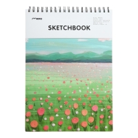 Скетчбук для пастели "Поля", 30 листов, 25 х 35 см, жетская обложка, 130 г/м2, МИКС