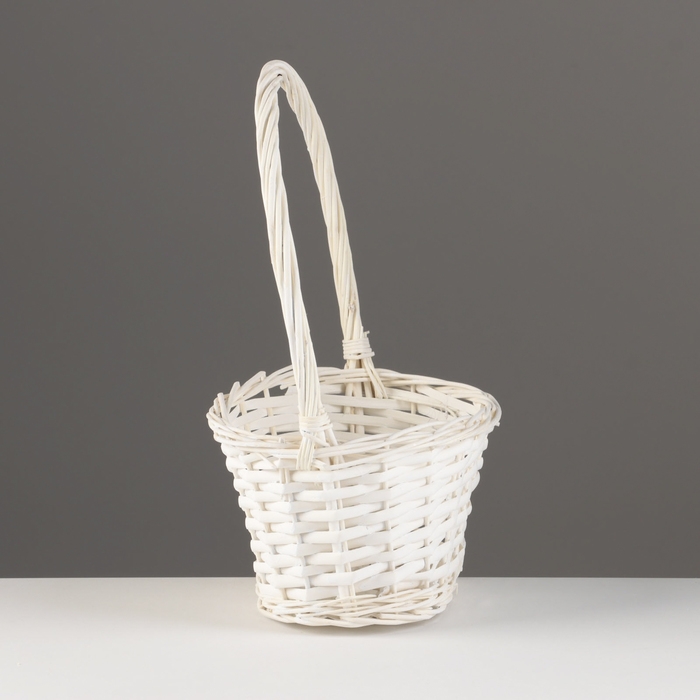 Корзина плетеная, 25х17х11х30 см, белый, ива Корзина плетеная, 25х17х11х30 см, белый, ива