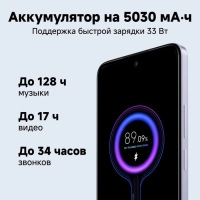 Смартфон Xiaomi POCO M6, 6.79", 8Гб, 256Гб, 108 Мп, 2 Мп, 2 Sim, NFC, 5030мАч, серебристый