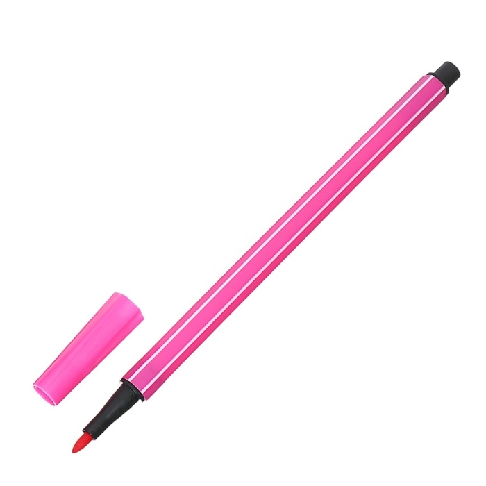 Фломастеры 12 цветов, в тубусе, полоски,"Мишка/Киска", желтый