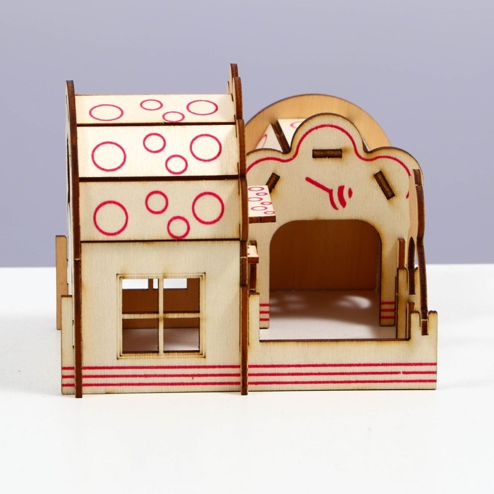 Комплекс-площадка для грызунов,14 х 13 х 10.5 см, фанера Комплекс-площадка для грызунов,14 х 13 х 10.5 см, фанера