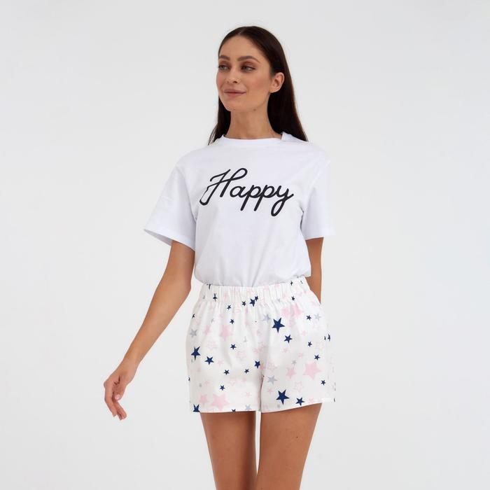 Шорты женские KAFTAN Шорты женские KAFTAN "Pink stars", размер 44-46, белый