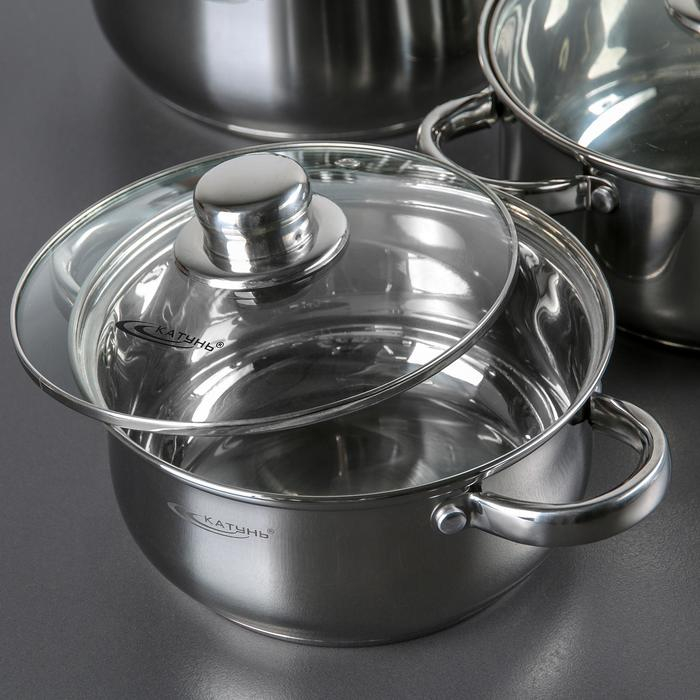 Набор кастрюль «Гретта», 3 предмета: 2,2 л, 3,2 л, 4,2 л, капсульное дно, индукция Набор кастрюль «Гретта», 3 предмета: 2,2 л, 3,2 л, 4,2 л, капсульное дно, индукция