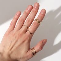 Кольцо набор 5 штук &laquo;Грация&raquo;, размер МИКС, цвет золото