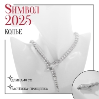 Колье металл «Змея» застёжка-прищепка, цвет серебро, 48 см Колье металл «Змея» застёжка-прищепка, цвет серебро, 48 см