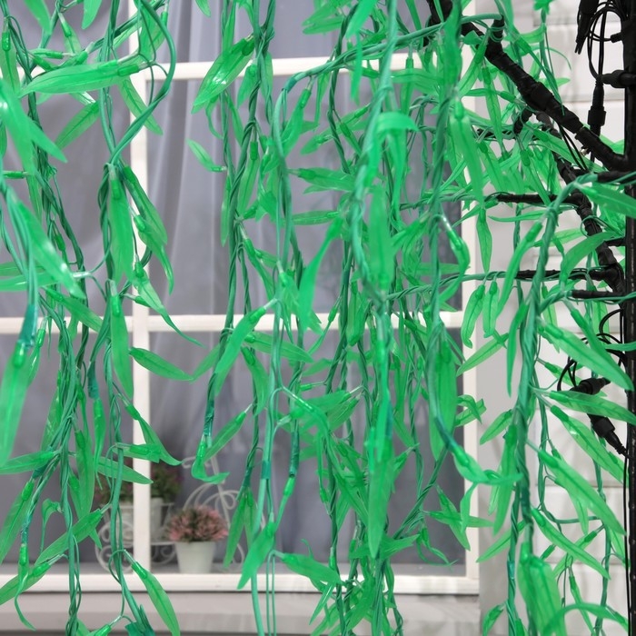 Светодиодное дерево &laquo;Плакучая ива&raquo; 2 м, 1152 LED, постоянное свечение, 220 В, свечение зелёное