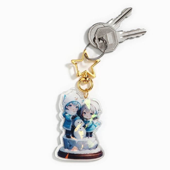 Брелок новогодний, для ключей, голографический &laquo;Тепла и уюта&raquo; 3.9 х 10 см