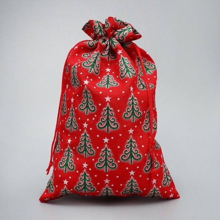 Мешочек подарочный холща «Добра в Новом Году», ёлки, 20 х 30 см +/- 1.5 см, Новый год Мешочек подарочный холща «Добра в Новом Году», ёлки, 20 х 30 см +/- 1.5 см, Новый год