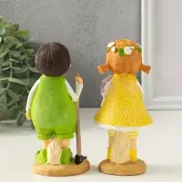 Сувенир полистоун "Малышка и мальчишка вафельные наряды" набор 2 шт 5,7х6,8х15 см