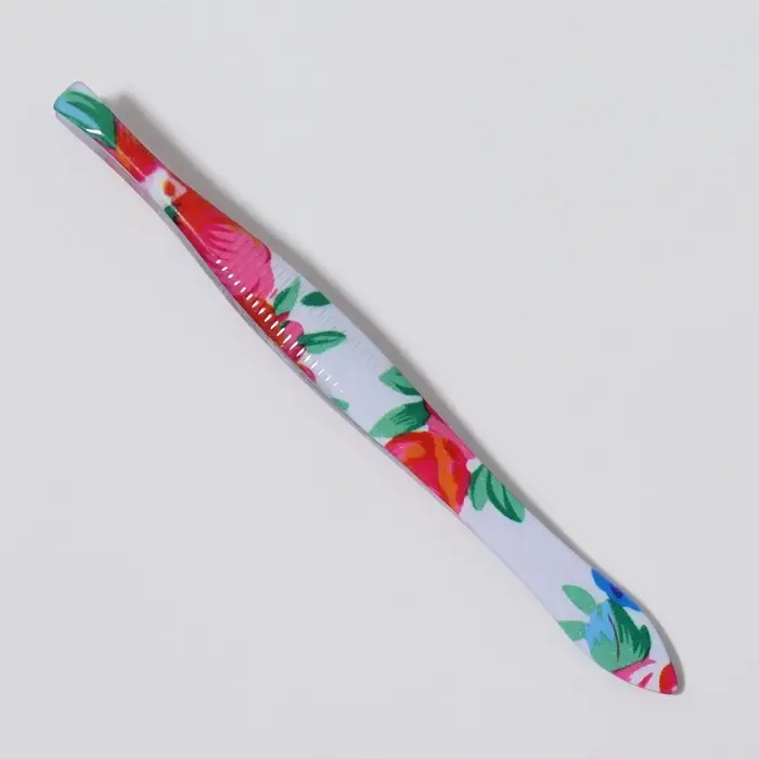 Пинцет прямой, узкий, 8.5 см, МИКС