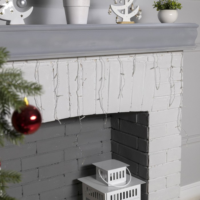 Гирлянда &laquo;Бахрома&raquo; 3 х 0.5 м, IP20, прозрачная нить, 80 LED, свечение зелёное, 8 режимов, 220 В