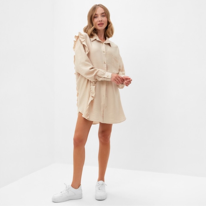 Костюм женский (блузка, шорты) MINAKU: Casual Collection цвет бежевый , р-р 46 Костюм женский (блузка, шорты) MINAKU: Casual Collection цвет бежевый , р-р 46