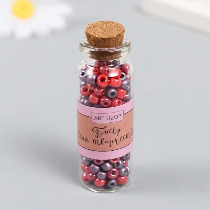 Бисер 6/0 в бутылочке "Спелые ягоды" 20 гр керамический блеск 6х2х2 см