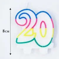 Свеча для торта &laquo;Цифра 20&raquo;, 7.5 см