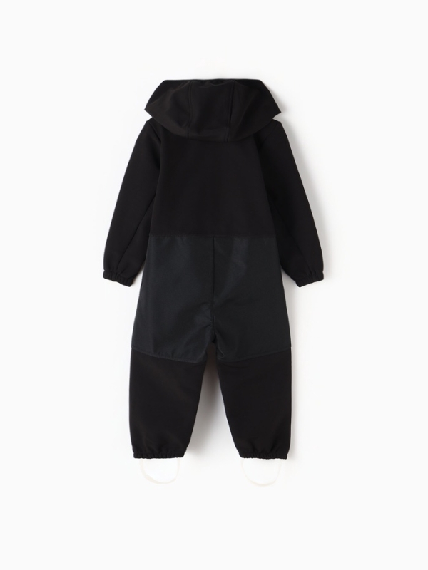 Комбинезон демисезонный для мальчиков MINAKU из Softshell на флисе, непромокаемый, чёрный, рост 128 см