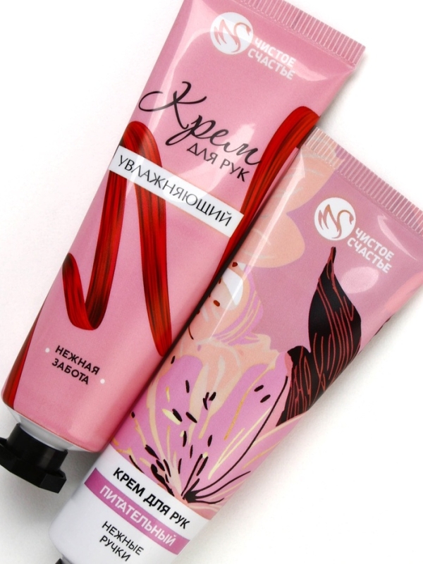 Подарочный набор ЧИСТОЕ СЧАСТЬЕ &laquo;Ты чудесна&raquo;, крема для рук, нежная кожа, 2&times;30 г