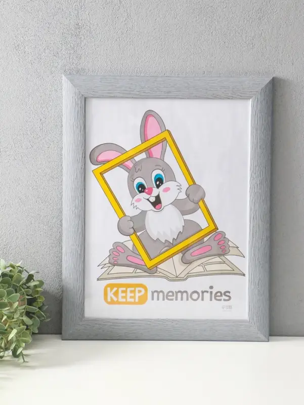 Фоторамка для фото 30х40 см "Luxe Elegance" пластик, серо-голубой, (пластик экран)