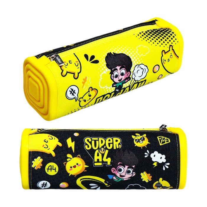 Пенал мягкий,1 отделение, квадро, 70 х 200 мм, Hatber Пенал мягкий,1 отделение, квадро, 70 х 200 мм, Hatber "Влад А4" силикон+текстиль, чёрный/жёлтый Npn_72252