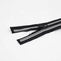 Молния &laquo;Трактор&raquo;, №5, разъёмная, замок автомат, 70 см, чёрная, белая