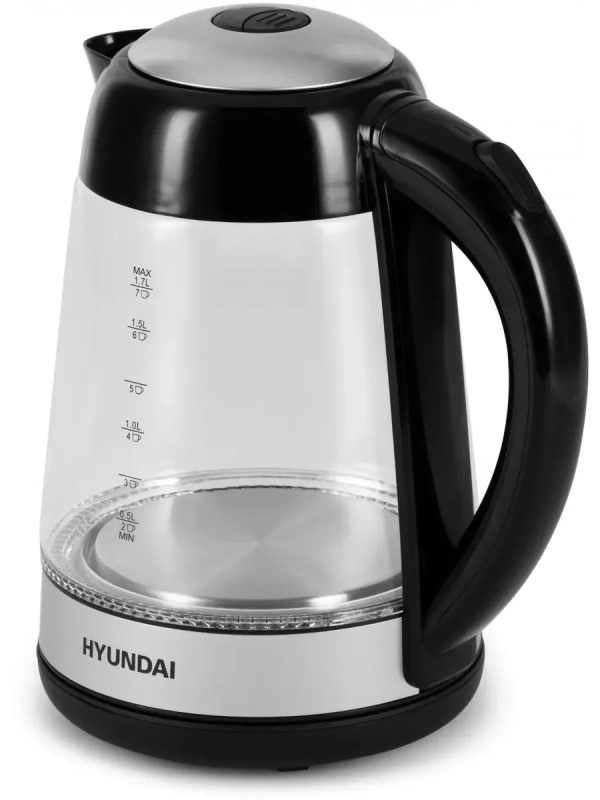 Чайник HYK-G3803 1.7л. 2200Вт черный серебристый