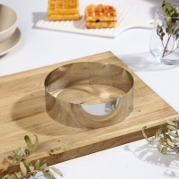 Форма для выкладки и выпечки, d=16 см, h=5 см, нержавеющая сталь Форма для выкладки и выпечки, d=16 см, h=5 см, нержавеющая сталь