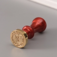 Печать для сургуча с пластиковой ручкой "Венок с буквой F" 2,5х2,5х6,3 см