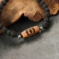 Браслет из лавы с бусиной Дзи &laquo;Гаруда&raquo; №3