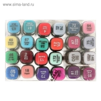 Набор двухсторонних маркеров для скетчинга Mazari Fantasia, Flowers colors (цветочная гамма), 24 цвета