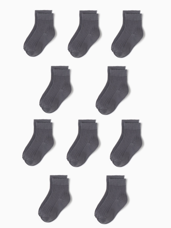 Набор носков Крошка Я BASIC LINE, 10 пар, 8-10 см, темно-серый