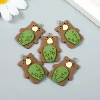 Декор для творчества пластик "Бурый мишка с петелькой" 0,8х2,3х2,8 см