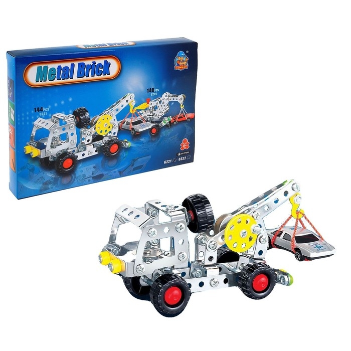 Конструктор металлический &laquo;Эвакуатор&raquo;, 144 детали