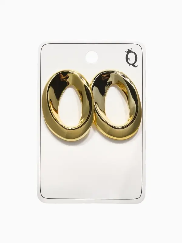 Серьги пластик &laquo;Овал&raquo;, цвет золото