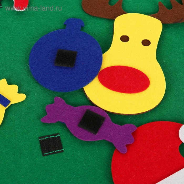 Игра из фетра &laquo;Ёлочка&raquo;, украшения на липучках, размер 95&times;70 см