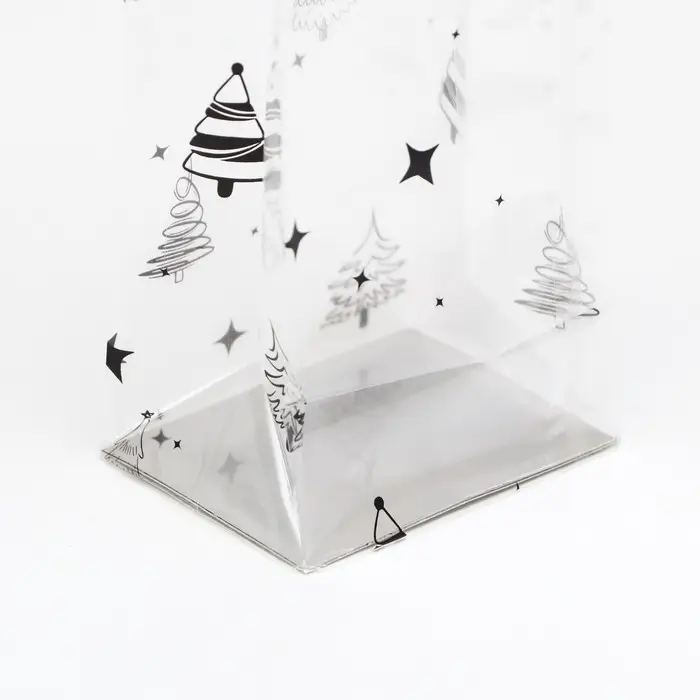 Пакет подарочный новогодний с жёстким дном 6&times;8&times;30 см