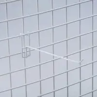 Крючок на сетку одинарный, d=3,5мм, L=15 см, цвет белый