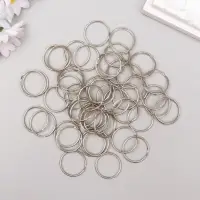 Основа для брелока кольцо металл серебро набор 50 шт 2х2 см