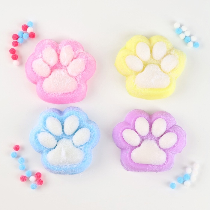 Сквиш антистресс - игрушка &laquo;Кошачья лапка&raquo;, с пушистой посыпкой, МИКС