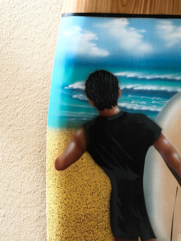 Панно "Доска для сёрфа "Сёрфингист" дерево 80х21 см