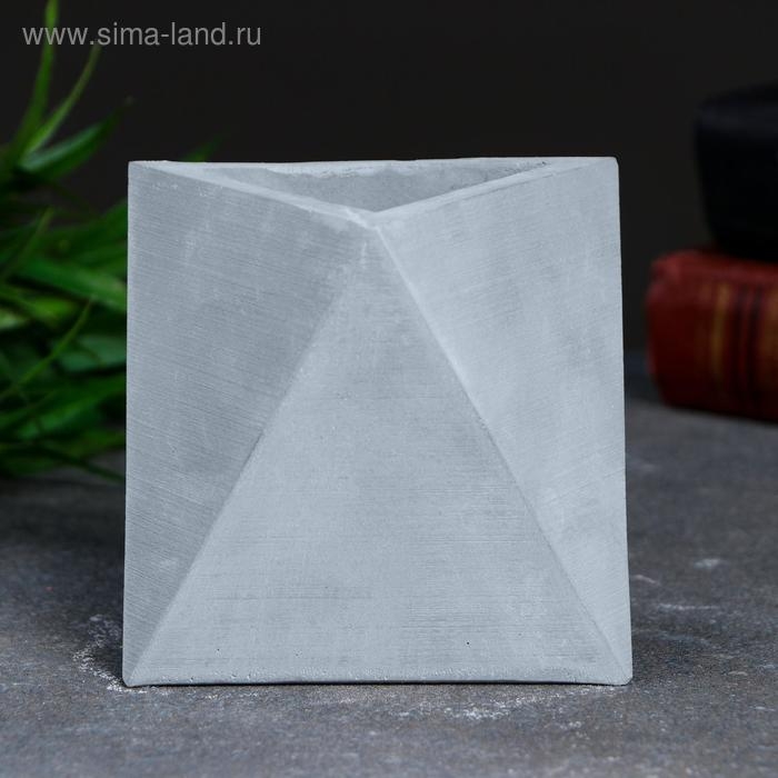 Кашпо бетонное "Абстракция" серое 9 х 9 х 9 см