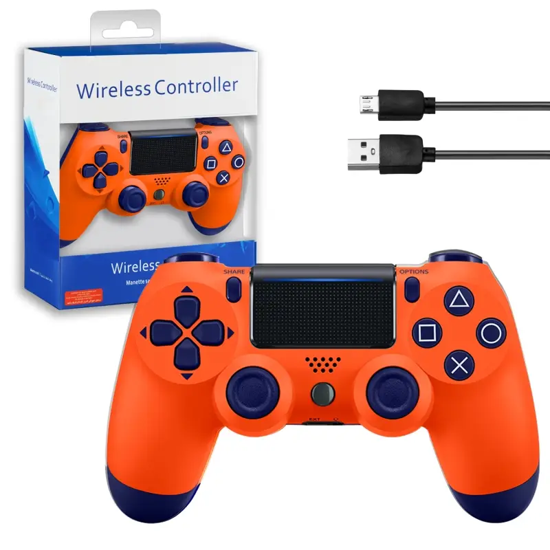 Джойстик PS4 DualShock беспроводной AA оранжевый (no logo)