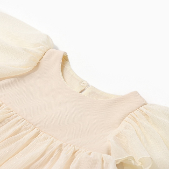 Платье для девочки MINAKU: PartyDress, цвет молочный, рост 122 см Платье для девочки MINAKU: PartyDress, цвет молочный, рост 122 см