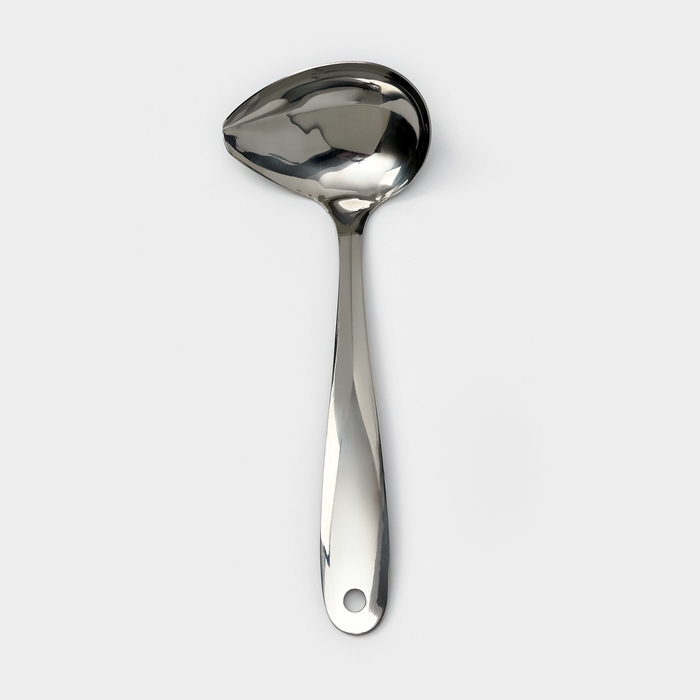 Ложка для соуса из нержавеющей стали Доляна Everyday, 50 мл, 26,5&times;10 см, толщина 3 мм, цвет серебряный