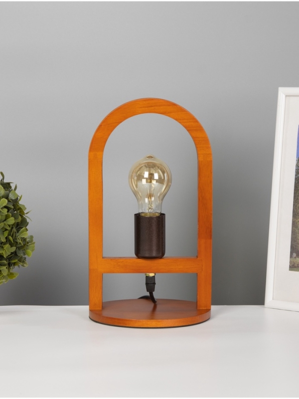 Лампа настольная BayerLux ЭКО "Клот" 1х40Вт Е27 коричневый 17х17х30см