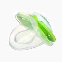 Пустышка ортодонт., с колпачком и держателем, от 0 мес., цвет Зеленый / Синий