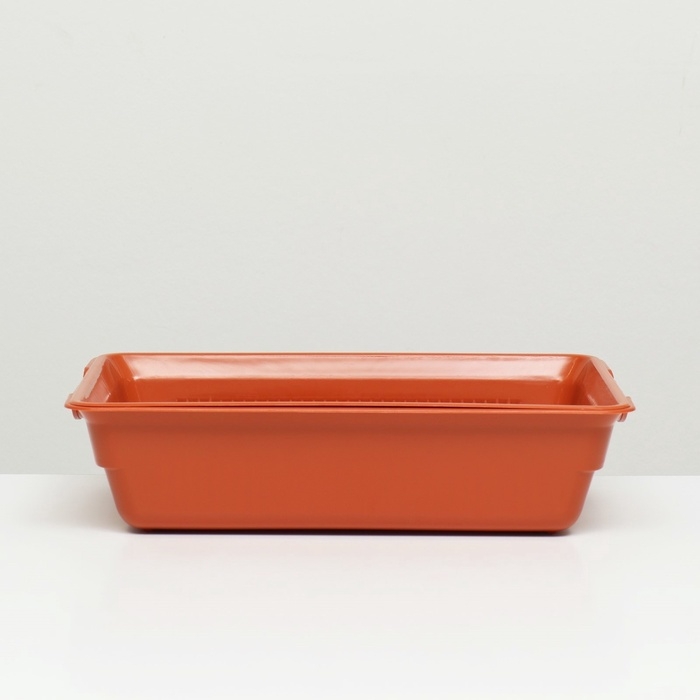 Туалет для кошек, 36&times;25&times;9 см, глубокий, с сеткой, пластик, коричневый