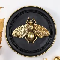 Панно интерьерное полистоун "Муха" чёрный с золотом 19,2х3х19,2 см