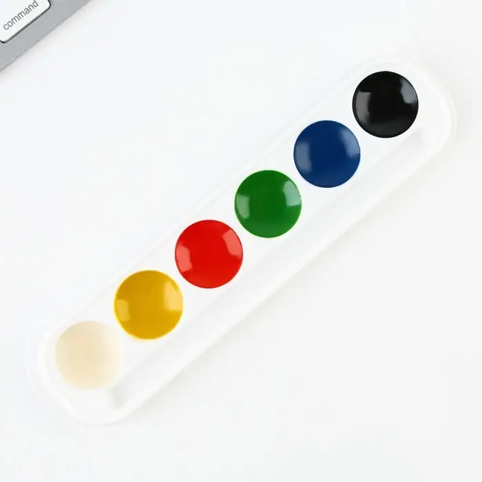 Акварельные краски медовые 6 цветов в картонной коробке, без кисти