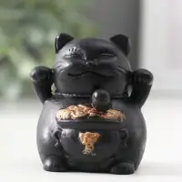 Фигура &laquo;Кот манэки-нэки&raquo;, 5.5&times;5&times;5 см, чёрная