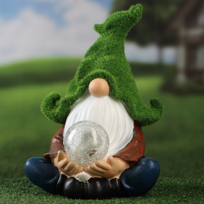 Садовый фонарь "Гном предсказатель" 16х13х27см