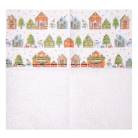 Салфетки новогодние бумажные &laquo;С Новым годом: домики&raquo;, однослойные, 24х24 см, 20 шт.
